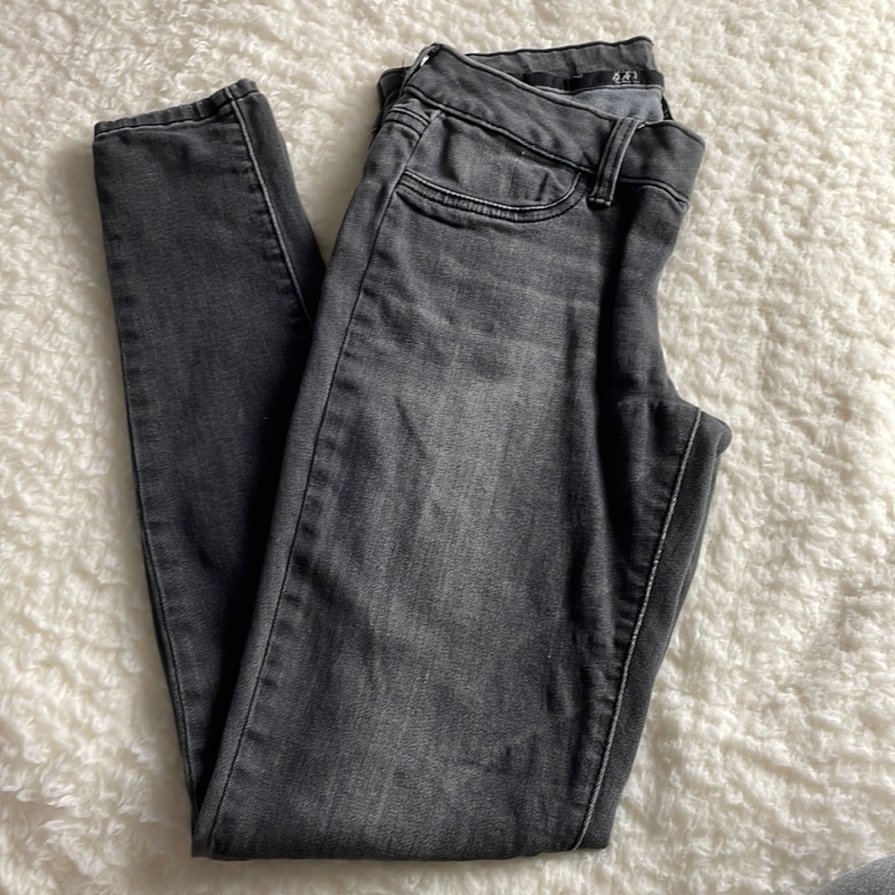 Jeggings in Charcoal with Side Zipper - Size Small